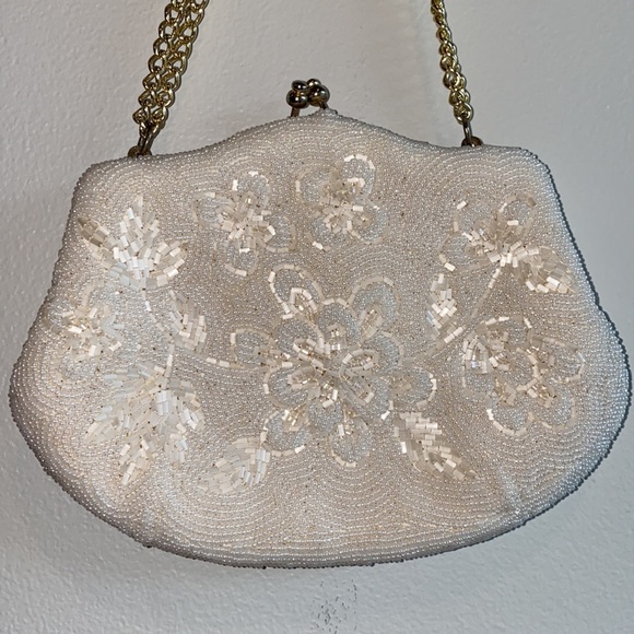 Vintage Delill Beaded Handbag White - Picture 9 of 15